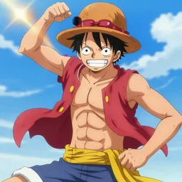 “still frame of Monkey D Luffy in anime Golden Wind by Hirohiko Araki, screenshot, color, 4k”