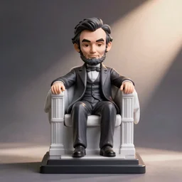 an anime Nendoroid of Abraham Lincoln figurine, detailed product photo