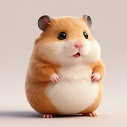 fatty anthropomorphic hamster, 3 d render