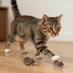 cat chasing rat