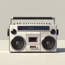 a stunning illustration of a boombox shaped house by james gilleard, 8 k, behance award winner, minimalism, geometric shading, inspirational architecture, rembrandt lighting