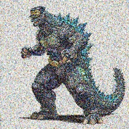 Godzilla in Jojo's Bizarre Adventure, concept art, pose