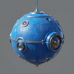 A blue ball spaceship, artstation, sci-fi, intricate