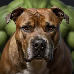 a pitbull as hulk, concept art, detailed face, fantasy, highly detailed, cinematic lighting, digital art painting by greg rutkowski