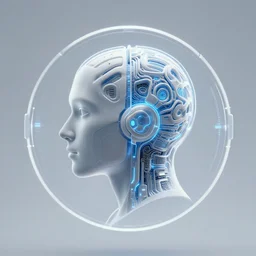 artificial intelligence profile picture futuristic sleek design symmetric