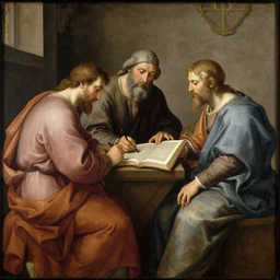 St Jerome writing the Vulgate, painted by Anna Ditttmann
