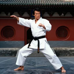 Steven Seagal practicing karate at the Shaolin temple, photorealistic, studio lighting, photographed in the style of Annie Leibovitz