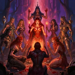 tweakers addicts performing ritual blood magick greg rutkowski artstation vivid color hdr men women