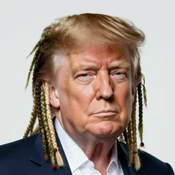 Donald Trump with rasta hairstyle, realistic, ultra detailed