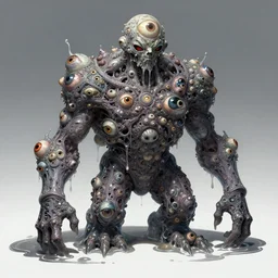 concept art of liquid golem, intricate details, many eyes on body, masanori warugai, artstation, marco bucci