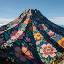 fantasy world, kinabalu peak, summer morning, very coherent and colorful high contrast, art by! gediminas pranckevicius! geof darrow,!!! pastel color!!!, volumetric lighting, cinematic, floralpunk screen printing woodblock, dark shadows, hard lighting, stippling art