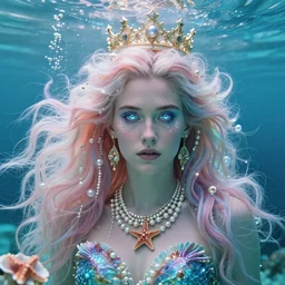 “ keanu reeves portrait, fantasy, mermaid, hyperrealistic, game character, underwater, highly detailed, sharp focus, cinematic lighting, pearls, glowing hair, shells, gills, crown, water, highlights, starfish, jewelry, realistic, digital art, pastel, magic, fiction, ocean, king, colorful hair, sparkly eyes, fish, heroic, god, waves, bubbles, king ”