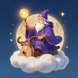 wizard riding on cloud