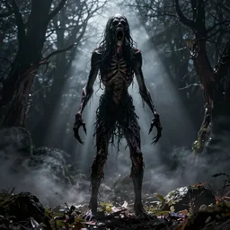 horrifying, killer, creepy, dead, monster, tall, skinny, open mouth, deathly