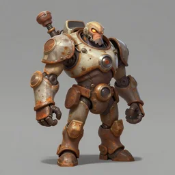 a magic rusty mechanic. overwatch character, simple design, concept art, character design, artstation trending, by rossdraws, wlop, greg rutkowski, greg manchess, scrap mechanic