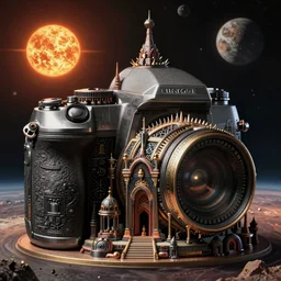 old vintage dslr photo of surreal spiky alien extraterrestrial biomechanical temple on exoplanet with three suns beautiful detailed intricate insanely detailed 3D render digital art, octane render, 8K artistic photography, photorealistic