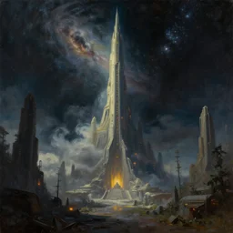 Space sci-fi spaceopera. Establishing shot. Octane render. Unreal Engine. 4k. 8k. cgsociety. Masterpiece Art by world famous artist demo. Matte painting. Oil on canvas. Digital art. Fantastic intriguing mysterious lighting. Glorious. Trending on artstation. Visions. Visionary. Immensity.