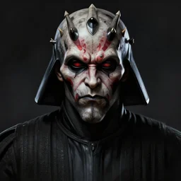 a portrait of the darth maul from star wars, short beard, grim - lighting, high - contrast, intricate, elegant, highly detailed, digital painting, artstation, concept art, smooth, sharp focus, illustration