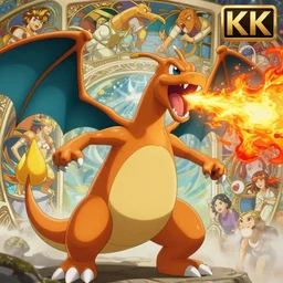 pokemon charizard screaming fire coming out of mouth, epic scene, highly detailed, high quality, 8 k, 4 k, octane render, digital painting, alena aenami, tom bagshaw, lilia alvarado, karol bak, alphonse mucha, shinji aramaki