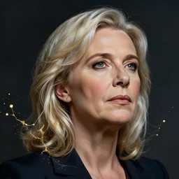 Portrait of Marine le Pen , french revolution, heroic, amazing splashscreen artwork, splash art, head slightly tilted, natural light, elegant, intricate, fantasy, atmospheric lighting, cinematic, matte painting, detailed face, by Greg rutkowski