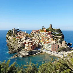 on an island with beautiful city on it is very detailed with a sunny sky