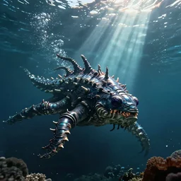 cyberpunk deep sea creature
