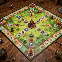 a board game, trending on artstation, top view, scythe board game style