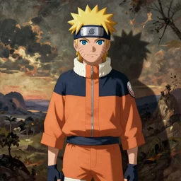 Renaissance painting of Naruto Uzumaki from the anime Naruto