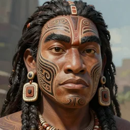 polynesian god, close - up portrait, powerfull, intricate, elegant, volumetric lighting, scenery, digital painting, highly detailed, artstation, sharp focus, illustration, concept art, ruan jia, steve mccurry