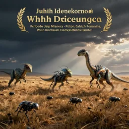 alien insectoid dinosaurs roam the plains