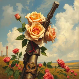big gun and roses, art by vrubel