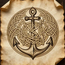 very elaborate and detailed Celtic knot design delicately onto anchient parchment