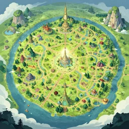 a map of a fantasy land, a storybook illustration, featured on behance, magical beautiful landscape, 2 d game art by chiho aoshima