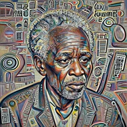 a painting of a elder man by Kara Walker . details, smooth, sharp focus, illustration, realistic, cinematic, artstation, award winning, rgb , unreal engine, octane render, cinematic light, macro, depth of field, blur, red light and clouds from the back, highly detailed epic cinematic concept art CG render made in Maya, Blender and Photoshop, octane render, excellent composition, dynamic dramatic cinematic lighting, aesthetic, very inspirational, arthouse.