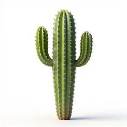 cheerful cactus person, detailed 3d character render, full body, standing, isolated on a pure white background, centered, whole figure in frame, sharp focus, studio lighting