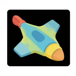 flat color style two dimensional science fiction spacecraft propulsion module shape, two colors, black backround. inkscape, illustrator, vector graphics, 2 d game, topdown, orthographic perspective.