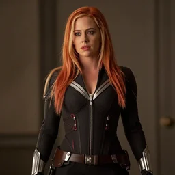 movie still of Avril Lavigne as Black Widow, high quality, 4k