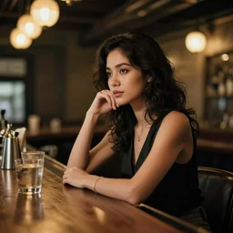 a woman in a bar