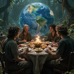 last meal on earth, dystopia, 5 0 mm shot, ultra realistic