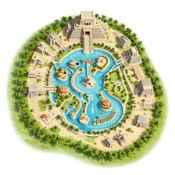 ancient mayan waterpark map