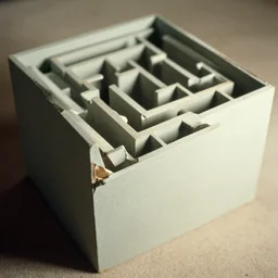 maze - like house from the 1 9 8 0's with no furniture. nostalgia, film photo, soft lighting