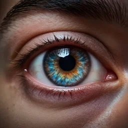 ultra realistic highly detailed macro photograph of a human eye shaped like a lizard, dramatic lighting, close - up photo