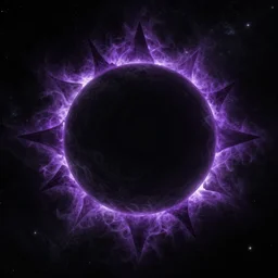 black sun with purple eclipse, digital art, highly detailed, space background