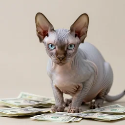 sphynx cat, money