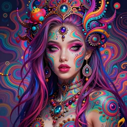 hyper detailed ultra sharp hallucinogenic trance girl, warpaint aesthetic, synthwave, colorful, psychedelic, ornate, intricate, digital painting, concept art, smooth, sharp focus, illustration, art by tom bagshaw and greg rutkowski and hannah yata, trending on artstation 8 k