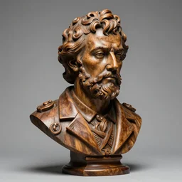 high intricate bust of rowan atkinson, 1 9 7 0 carved from wood in baroque style, studio light, maria panfilova, andrea savchenko, mike kime, ludovic plouffe, qi sheng luo, oliver cook, trending on artstation