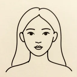 minimal face woman drawn by one continuous line