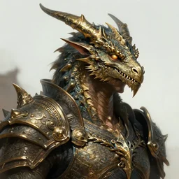 high fantasy, bronze dragonborn ranger, strong jawline, headshot portrait, wide angle view, highly detailed, qichao wang, artgerm, cushart krenz, zeronis, trending on artstation, soft light, sharp edges, illustration, character design, concept art