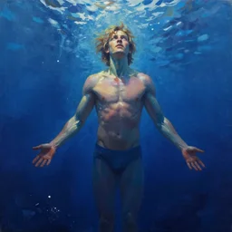 painting of blake lively, concept art, the vitality of life, saturation 4 0, atmospheric blues, by jeffrey smith by moebius and john harris, atmospheric dreamscape painting.
