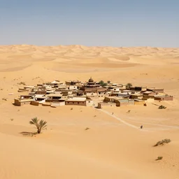 a distant desert village, artstation, cgsociety